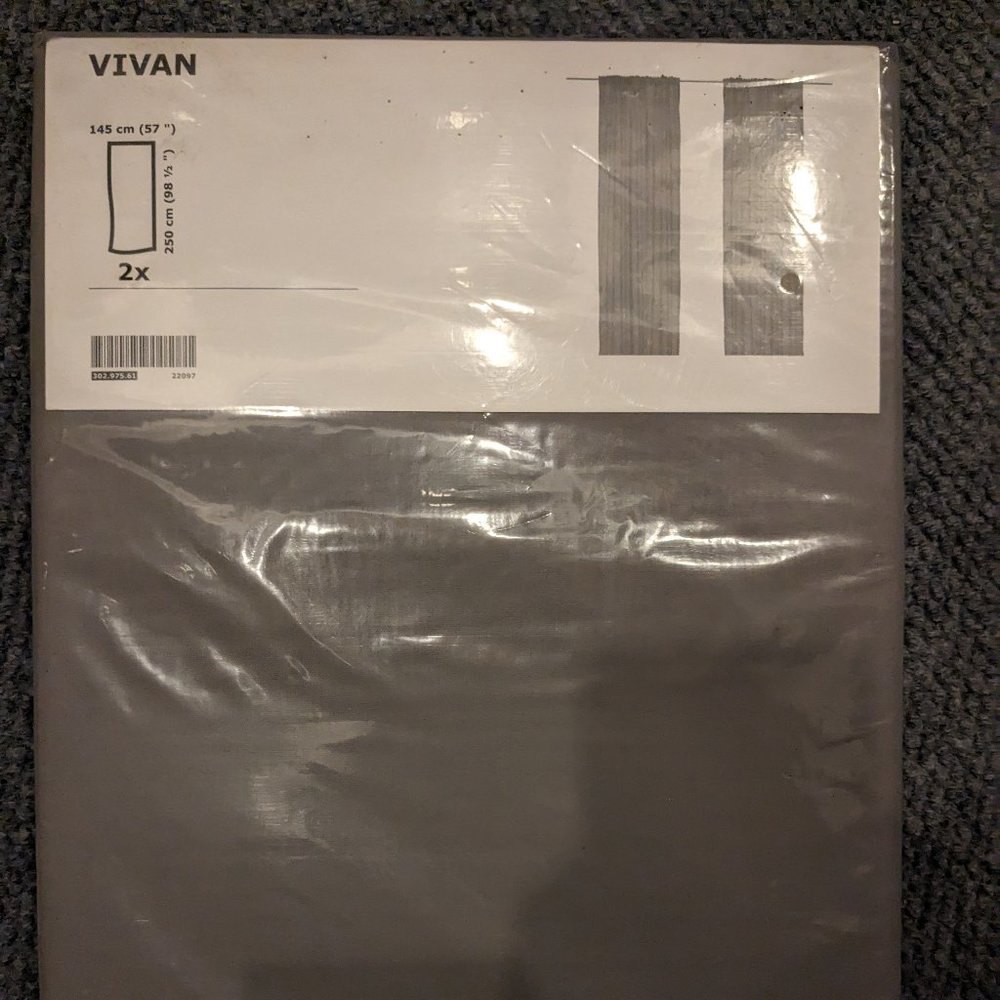 IKEA VIVAN curtains - gray 98"